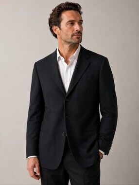 BOSS Hugo Boss Virgin Wool Blazer Size 42R Dark Navy Luxury Tailored Sport Coat